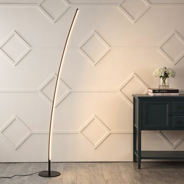 Malthe 71" Modern Contemporary Aluminum/Iron Arc Integrated LED Floor Lamp - JONATHAN Y